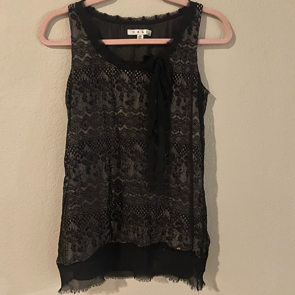 CAbi Black Lace Blouse